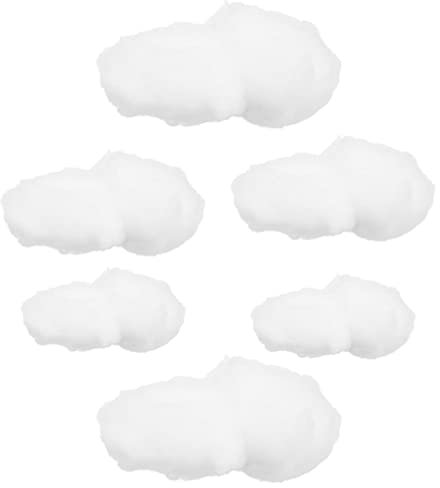 HOMSFOU Lot de 6 décorations de nuage en coton pour plafond, 3D, nuages, faux artificiels, objets de scène, bricolage nuage, décoration de chambre, enfants de l'école