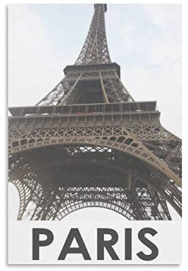Eiffelturm Paris Vintage Reiseposter Landschaft 20 x 30 cm Wandkunst Bild Kunstdruck Leinwand Kunst Poster Modern Familie Schlafzimmer Dekor Poster