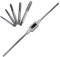 Lot de 6 tarauds à main métriques réglables pour filetage en métal pour bois/aluminium/plastique, M3/M4/M5/M6/M8