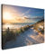 MuchoWow© Leinwand Bilder 40x30 cm Wanddeko Wohnzimmer Aesthetic Room Decor Deko Zimmer Wandbilder Modern Fotogeschenke Sonnenuntergang - Strand und Meer - Düne - Gras - Bank - Sonne