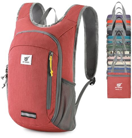 SKYSPER 10L Faltbarer Rucksack Ultraleicht Tagesrucksack Wasserfest Daypack Reiserucksack Wanderrucksack für Wandern Reisen Städtetrips