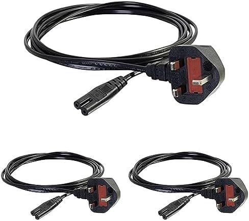 C2G 1M C7 Power Cable (BS1363 to IEC 60320C7) Figure 8 Power Lead, Black (Pack of 3)