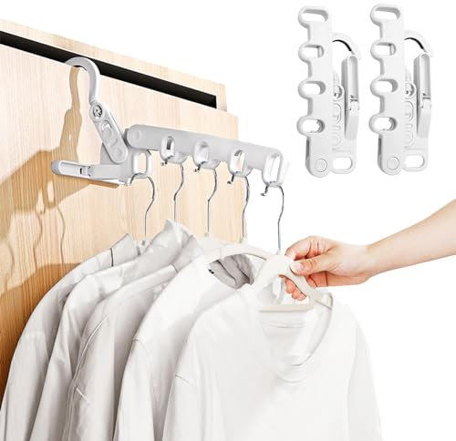 Jastown Faltbarer 5-Loch Trockenständer Reise,Trockenständer Tragbare Reise Kleiderhaken Aufhängeloch,Faltbarer Wäscheständer mit 5 Reise-Kleiderbügeln für Outdoor,Camping,Reisen,Hotel (2 pcs)