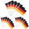 ZKGYUS 15 pièces Petit Drapeau Allemagne,Mini Drapeau Allemand Tenu à la Main avec pôle Blanc de 30cm pour la Coupe d'europe Hausgarten Party Bar Decoration