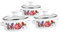 Cabilock Enamel Soup Pot Set with Double Handles, Lightweight Flat Bottom Stock Pot, Ergonomic Cooking Stockpot for Instant Noodles Milk Oatmeal