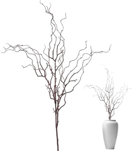 Fausses branches d'arbre, 47 pouces Branches décoratives artificielles Branches en plastique Art Branche de bois de sorcière Plante décorative Tiges séchées pour DIY Vases artisanaux Jardin Maison