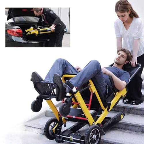 AIBOTY Elevatore Pieghevole Automatico della Sedia della Scala dell'elevatore per Gli Anziani per l'operazione della Una Persona dei trasferimenti quotidiani,Giallo