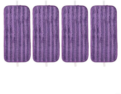 ZYNCUE Lingettes Réutilisable pour Swiffer Wet Jet Lot de 4, lingette pour swiffer pour wetjet microfibre pour Nettoyer et frotter Les sols secs ou humides, 30 x 14 cm