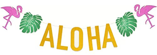 SAFIGLE Flamingo Party Set mit Aloha-banner-set für Hawaii-partys Luau-partys Sommerpartys und Tropische Festivitäten Robustes Wiederverwendbares Dekorations-set für Wand Tisch oder Baum