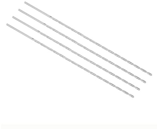 TOP-VIGOR 4Pcs 3.5mm Dia Extra Long Twist Drill Bits, 200mm Length High Speed Steel Extended Spiral Drill Bit, Straight Shank Twist Drill Bit Tool for Wood Metal Aluminum Plastic