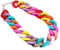 Tesselite Acryl-Halskette – Statement-Halskette in Mattrot, Lange Kette für Damen, Vintage, bunt, große klobige Kette, Choker-Anhänger, Halsketten, Modeschmuck, Mischfarbe, Einheitsgröße