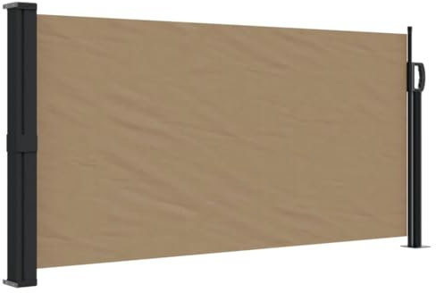 vidaXL Seitenmarkise, Sichtschutz Ausziehbar, Windschutz Sonnenschutz für Garten Balkon Terrasse, Seitenrollo Seitenwandmarkise, Taupe 100x300cm