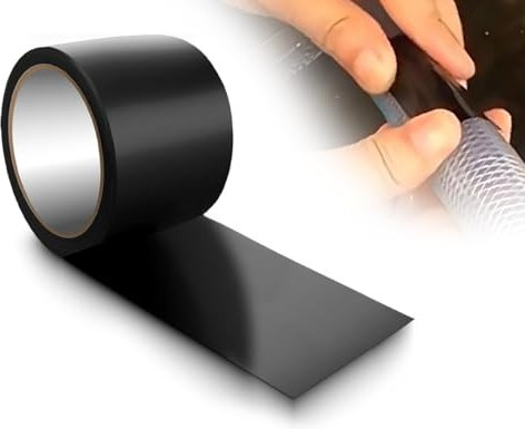 Lhbwhiz Wasserdichtes Klebeband,PVC Abdichtband,Selbstklebend Leckklebeband,Extrem Starkes Reparaturband,Pool schnelles Stop Leck Reparaturset,für Rohre,Markisen,Schlauchboot(10 * 152cm,Schwarz)