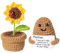ZPSOSPZ 2PCS Sunflower Crochet Potted Flowers and Positive Funny Potato With Positive Card,Emotional Support Potato & Handmade Sunflower Desk Decoration Cute Positive Gifts for Adult Kids