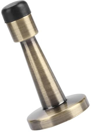 Acouto Zinc Alloy Rubber Anti Collision Door Stopper Bracket for Home, Hotel and Office Door Stop Antique Brass Brass Door Stop Spring 80 Mm Door Stopper Gold Bronze Door Stop Door