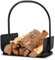 Daromigo Holzkorb für Kaminholz Metall Kaminholzkorb Brennholzkorb für Feuer Kamin Brennholz, Kaminholz für Holz, Zeitung oder Brennholz 46x30x40cm schwarz (Henkel Tragekorb)