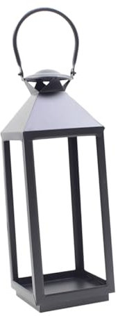 Metall und Glas Kerzenhalter Schwarz mit Griff Moderner
