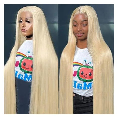Wigs, 613 Blonde 13x4 13X6 HD Transparent Lace Front Human Hair Wigs Remy 250 Density Bone Straight Lace Frontal Wig For Women,Wigs to Cover Baldness(13x6 Lace Wig,40inches)
