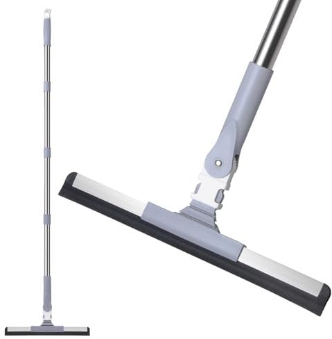Mitclear Escobilla de Goma con Mango Largo(120cm), Rascador de Agua de Ducha, Escoba para Limpieza de Suelos Secos y Mojados, Polvo, Líquido, Pelos de Mascotas, Azulejos, Cocina, Cuarto Húmedo y Baño
