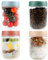 VINATO Lot de 4 Bocaux en Verre Hermétiques 480ml avec Couvercles, Bocal en Verre avec Couvercle, Pots Yaourts avec Couvercle, Overnight Oats Jar, Récipients Alimentaires Empilables