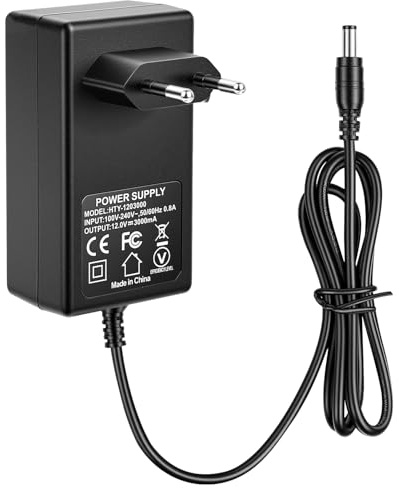 36W 12V 3A Netzteil Adapter EU Stecker, AC zu DC Transformator 5.5mm x 2.1mm für LED Strip Licht, CCTV Kamera, DVR, Router, Audio Verstärker, Überlast & Kurzschlussschutz