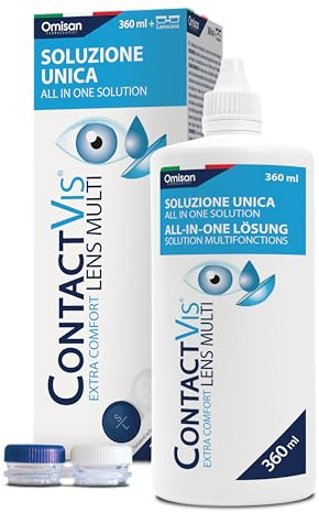 ContactVis Soluzione Unica per Lenti a Contatto - 360 ml + Portalenti incluso