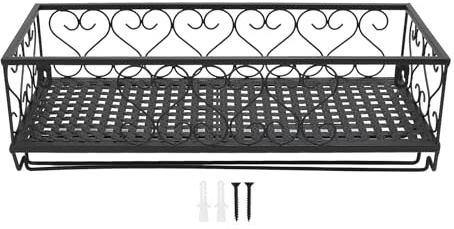 GYZOUKA Casier à Vin Mural Bouteille de Vin étagères Flottantes en Verre en Acier au Carbone Vintage pour Cave à Vin Bar Bureau à Domicile