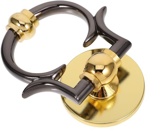 MALUGOGO Türklopfer im europäischen Stil, Zinklegierung, Rotguss, Schwarz und Gold, Ring, Türklopfer, dekoratives antikes Metall für den Hauseingang