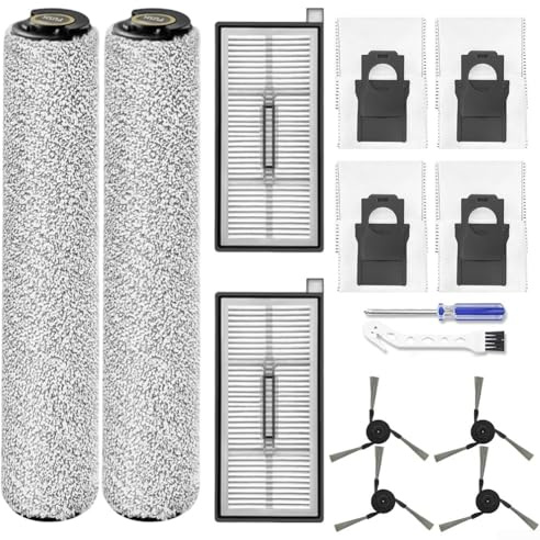 14 Pack ersatzteile für MOVA Z60 Ultra Roller Saugroboter,staubsauger roboter zubehör enthalten 2 Walzenwischer,2 Filter,4 Staubbeutel,4 Seitenbürsten,1 Schraubendreher,1Reinigungsbürste