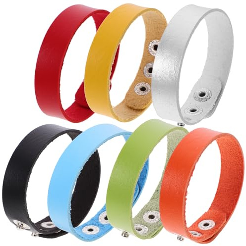 VILLCASE 14 Stück Verstellbare Lederarmbänder zum Gravieren Bunte Selbstgemacht Gravurrohlinge Leere Lederarmbänder für Schmuckherstellung und Basteln