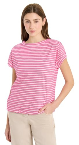 Cecil Kurzarm T-Shirt mit elastischem Saum Beetroot pink XXL