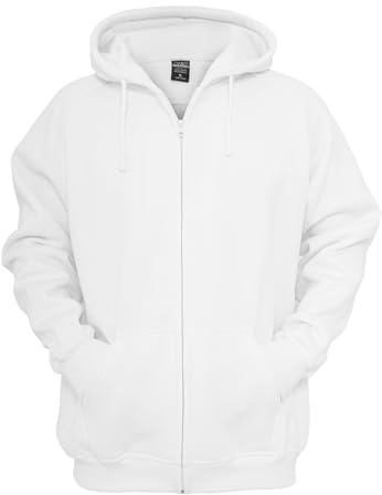Urban Classics TB014C-Zip Hoody, Felpa con Cappuccio Uomo, Bianco, 4XL