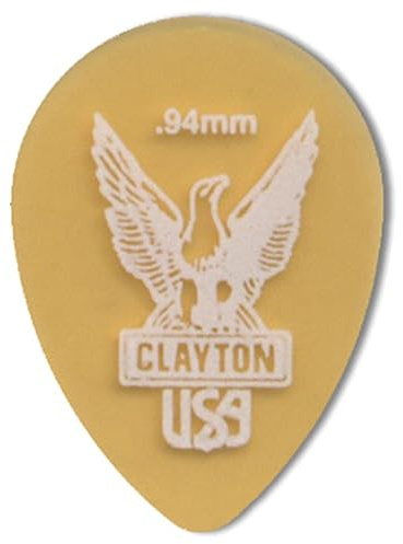 Plektrum Ultem Gold, Small Teartrop 0,94 mm, transparent gold, 12 Stück
