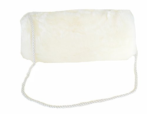 familientrends Muff Pelzmuff Nerz Handschuh Handwärmer Pelz Webpelz zum umhängen viele Farben, Farbe:Creme