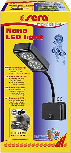 sera Nano LED light - LED Lampe (4 W/12 V, stufenlos dimmbar) mit schlankem Reflektor zur Beleuchtung von Nano Aquarien
