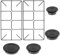 SPARES2GO Kit de soporte y quemador de sartén plana/empotrada para horno, cocina de gas (2 rejillas pequeñas + 4 quemadores)