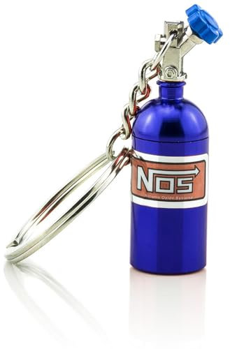 C.D.R. NOS Schlüsselanhänger für Auto Tuning Fans Nitro Flasche (blau)