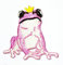 HHO Prinz rosa Frosch Cartoon Patch bestickt DIY Patches niedliche Applikation zum Aufnähen Aufbügeln Kinder Craft Patch für Taschen Jacken Jeans Kleidung