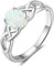 Bishilin Damen Ring Silber 925 mit Oval Opal Keltische Knoten Hochzeitsring Verlobungsring Silber Gr.52 (16.6)
