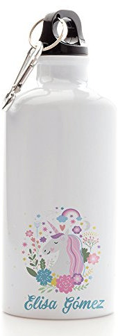 gourde pour enfant en aluminium 500 ml, personnalisée avec le nom et Licorne pour la rentrée scolaire, cadeau Original