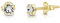 DTPsilver - Winzige Ohrringe 925 Sterling Silber Gelb Vergoldet mit Kristallen von Swarovski® Elements Runde Sehr kleine Ohrstecker - Durchmesser 4 mm - Farbe : klare Kristalle