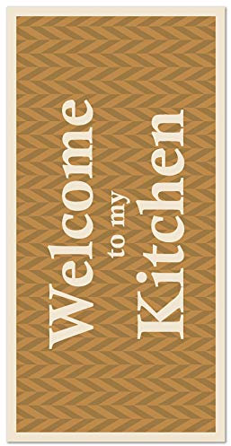 Panorama Vinylteppich - Modell Welcome to My Kitchen Orange 300x200 cm - Verschiedene Größen Deko - Küche, Läufer und Outdoor