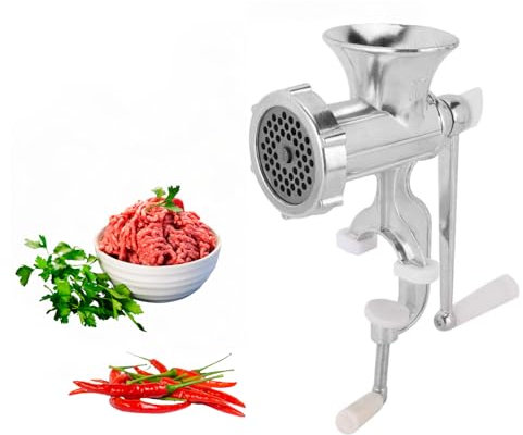 DEWIN Tritacarne Manuale, Tritacarne Manuale Acciaio Inox Insaccatrice Macina Carne Manuale Tritacarne da Cucina insaccatrice Manuale per Carne Macinata, Salsiccia,ecc.