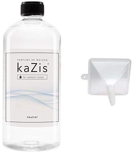 KAZIS® Neutral I 1 Liter I Für Jede katalytische Lampe + Ersatz-Trichter I Raum-Duft I Nachfüll-Flasche I 1000ml