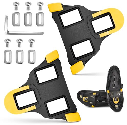 Baidell Bike Cleats and Covers Set 6 Grad Float Kompatibel mit Shimano Rennrad Pedale SM-SH11 Cleats Fahrrad Cleats Set