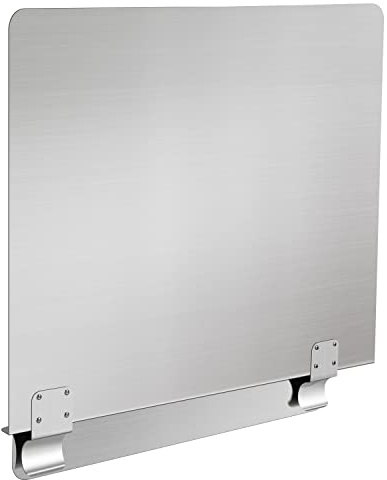 SDSNTE Stainless Steel Commercial Deep Fryer Splash Guard 20-1/2 W X 18 H Side Splash Universal fit clips stop oil from splattering, Pack of 1
