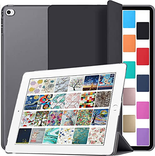 DuraSafe Cases für iPad PRO 1.Gen 2015 12,9 Zoll [ 1 Gen ] ML0H2FD/A ML0G2FD/A MD517FD/A ML0N2FD/A ML0Q2FD/A ML0R2FD/A ML0V2FD/A ML0U2FD/A iPad Cover with Translucent Frosted Hard Back - Schwarze