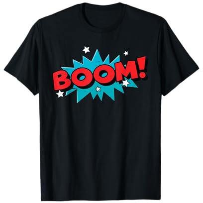 BOOM - Comic Book Cartoon Funny Pop Art Design - Vintage T-Shirt