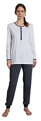 Götzburg Damen Langarm Zweiteiliger Pyjama Schlafanzug aus Baumwolle 46