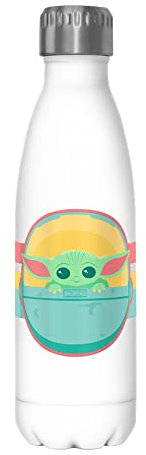 Star Wars Rainbow Child - Botella de agua de acero inoxidable de 17 onzas, multicolor